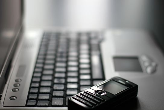 laptop, keyboard, mobile phone, cell phone, phone, online work