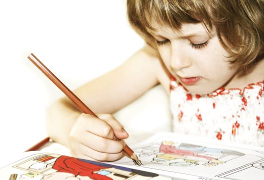 Colouring in, painting, girl, peaceful, concentration, calm before the storm,