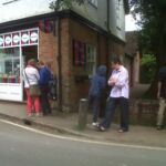 Queuing for ice-cream in Shere